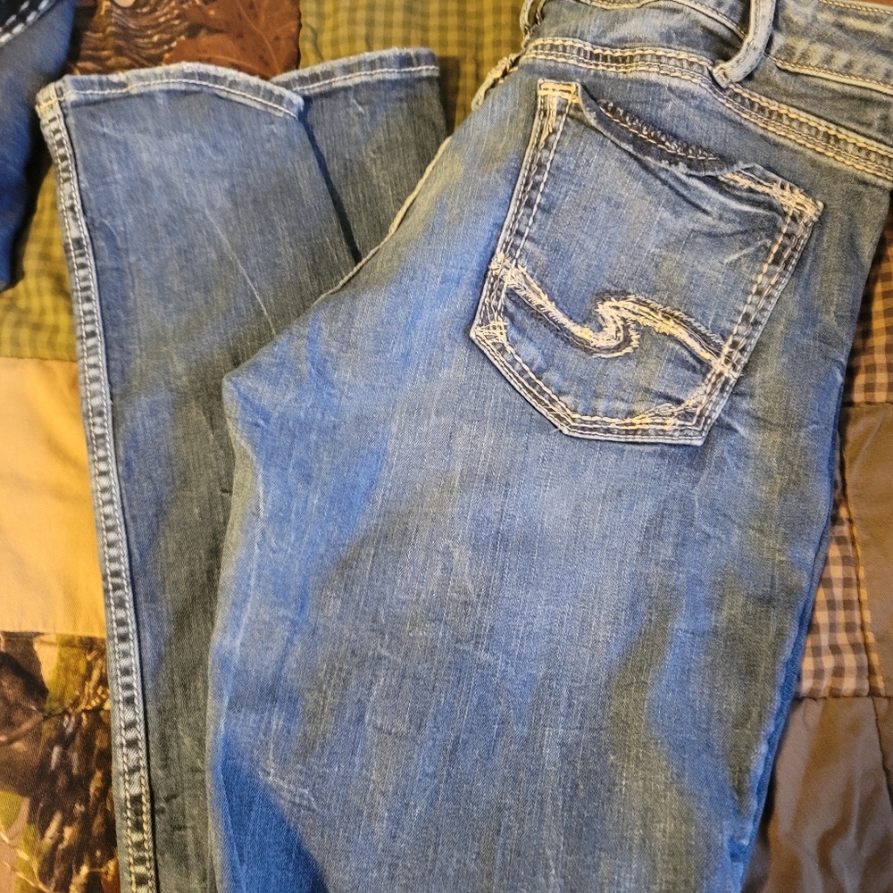 Silver long bootcut jeans